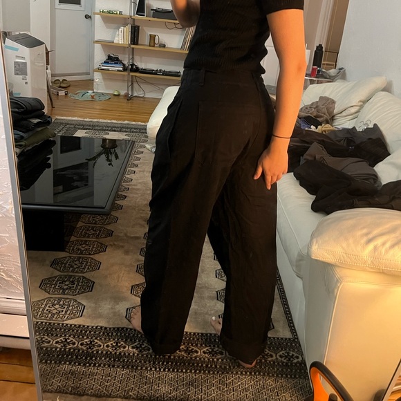 Rag & Bone Black Wide Leg Trousers - Picture 3 of 7